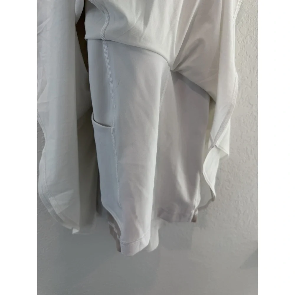 lululemon White Fit & Flare Tank Dress Built-In Bra & Pockets Women's 4